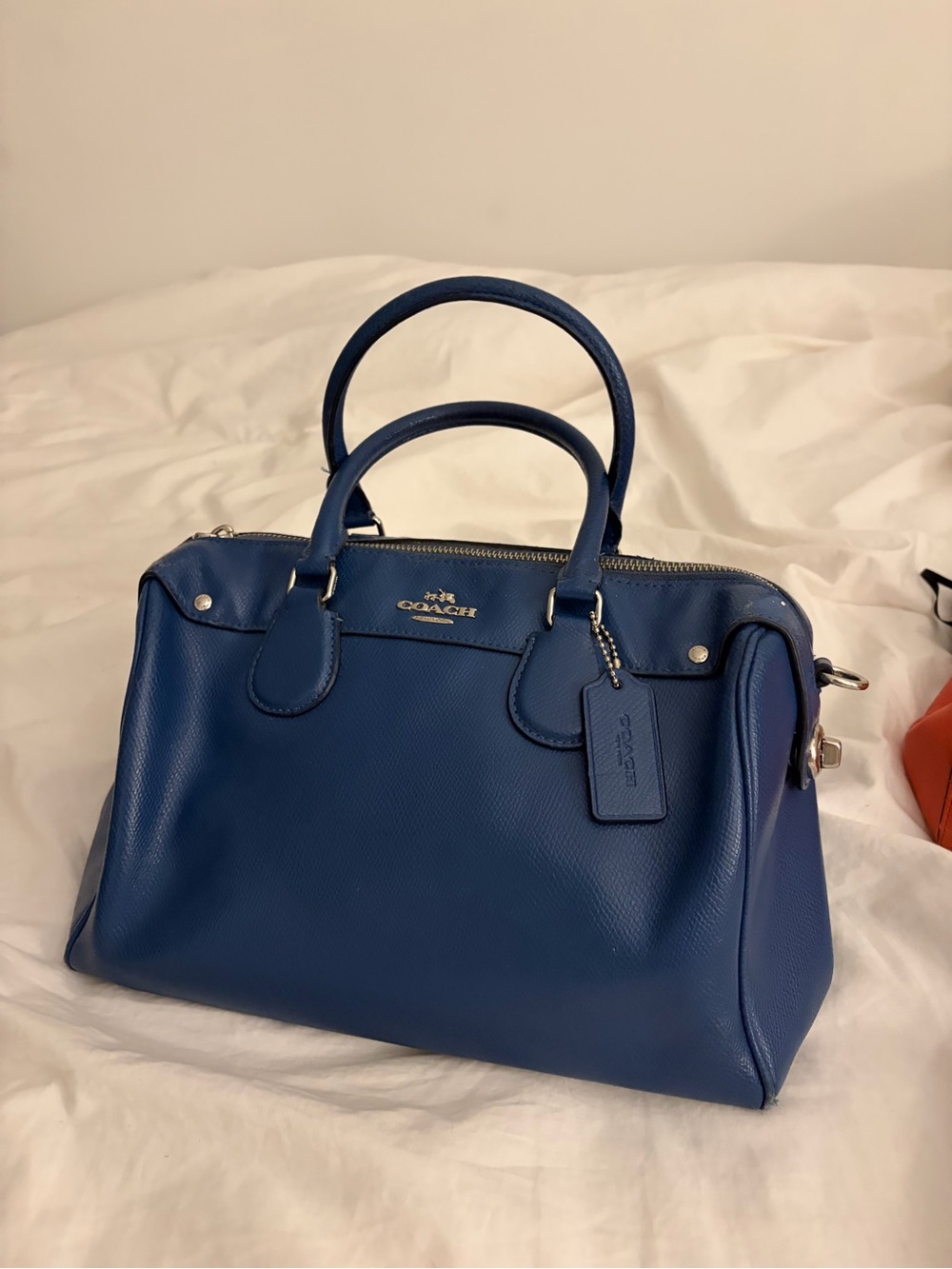 Coach Royal Blue Leather Satchel